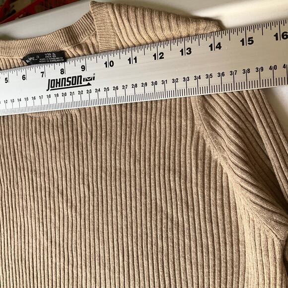 Black Tape_ Women’s Long Sleeve Stretchy Body Con Midi Dress size XL,Solid Beige - Picture 2 of 10